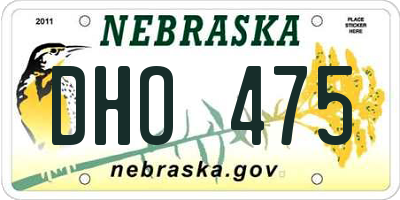NE license plate DHO475