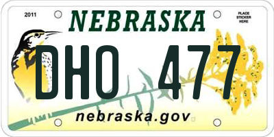 NE license plate DHO477