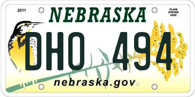 NE license plate DHO494
