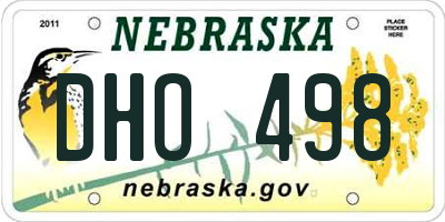 NE license plate DHO498
