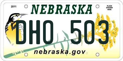 NE license plate DHO503
