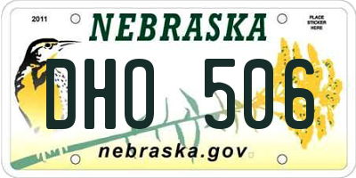 NE license plate DHO506