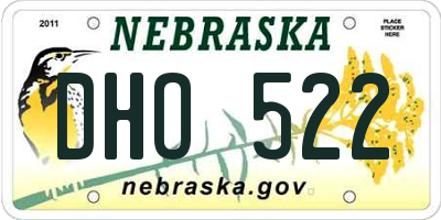 NE license plate DHO522