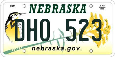 NE license plate DHO523