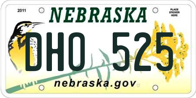 NE license plate DHO525