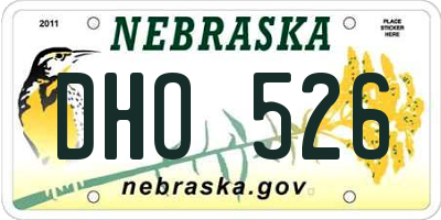 NE license plate DHO526