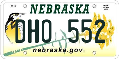 NE license plate DHO552