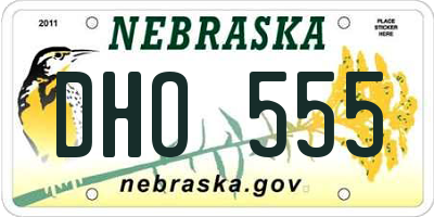 NE license plate DHO555