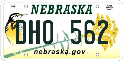 NE license plate DHO562