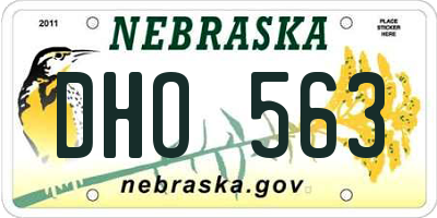 NE license plate DHO563