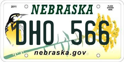 NE license plate DHO566