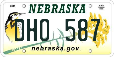 NE license plate DHO587