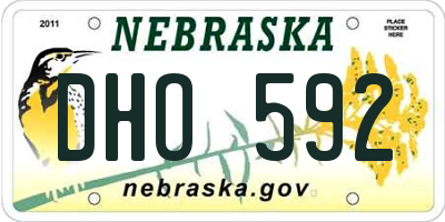 NE license plate DHO592