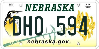NE license plate DHO594