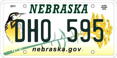 NE license plate DHO595