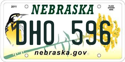 NE license plate DHO596