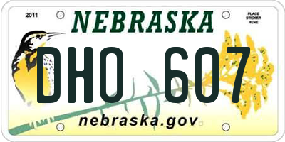 NE license plate DHO607