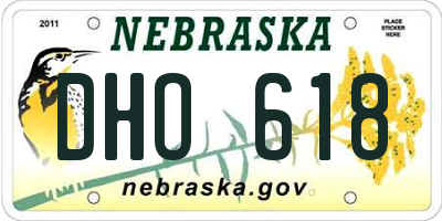 NE license plate DHO618