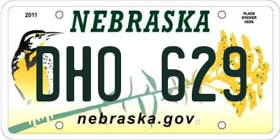 NE license plate DHO629