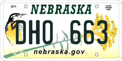 NE license plate DHO663