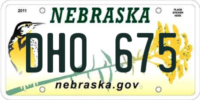 NE license plate DHO675