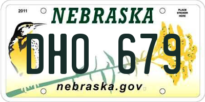 NE license plate DHO679