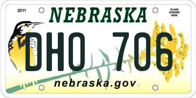 NE license plate DHO706