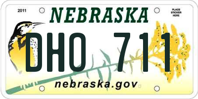 NE license plate DHO711