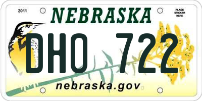 NE license plate DHO722