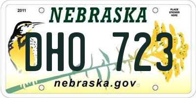 NE license plate DHO723