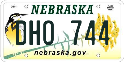NE license plate DHO744