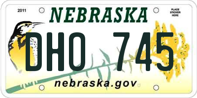NE license plate DHO745