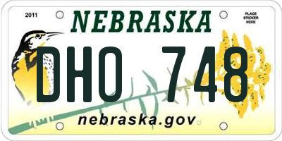NE license plate DHO748