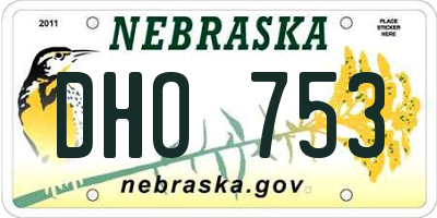 NE license plate DHO753