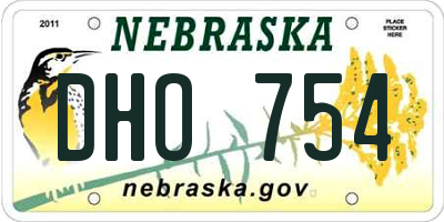 NE license plate DHO754