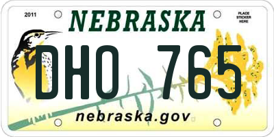 NE license plate DHO765