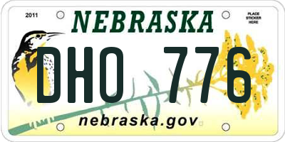 NE license plate DHO776