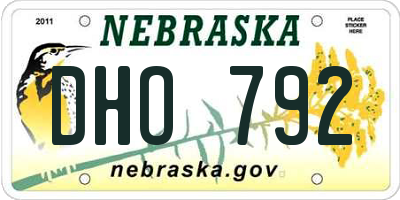 NE license plate DHO792