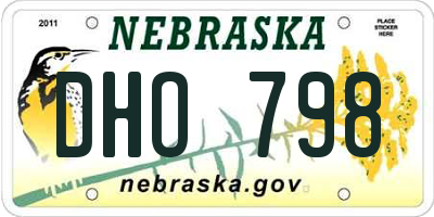 NE license plate DHO798