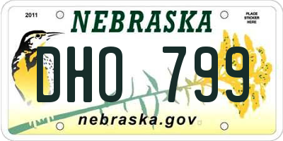 NE license plate DHO799