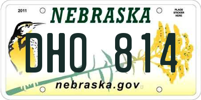 NE license plate DHO814