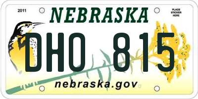 NE license plate DHO815