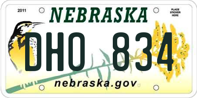 NE license plate DHO834
