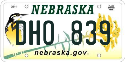 NE license plate DHO839