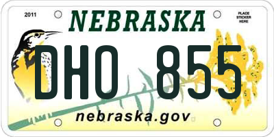 NE license plate DHO855