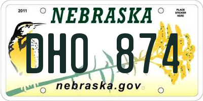 NE license plate DHO874