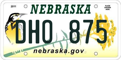 NE license plate DHO875