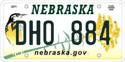 NE license plate DHO884
