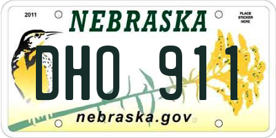 NE license plate DHO911