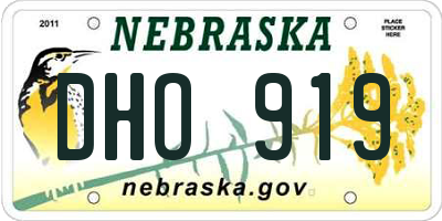 NE license plate DHO919